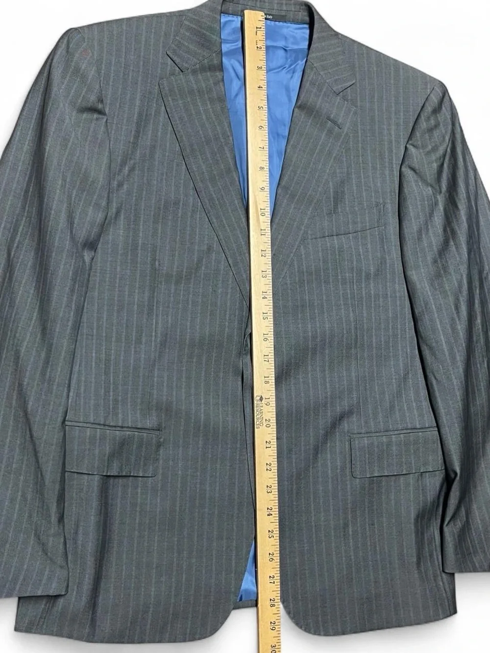Ermenegildo Zegna Blazer Men Gray Pinstripe 2-Button Made in Italy Size 40S